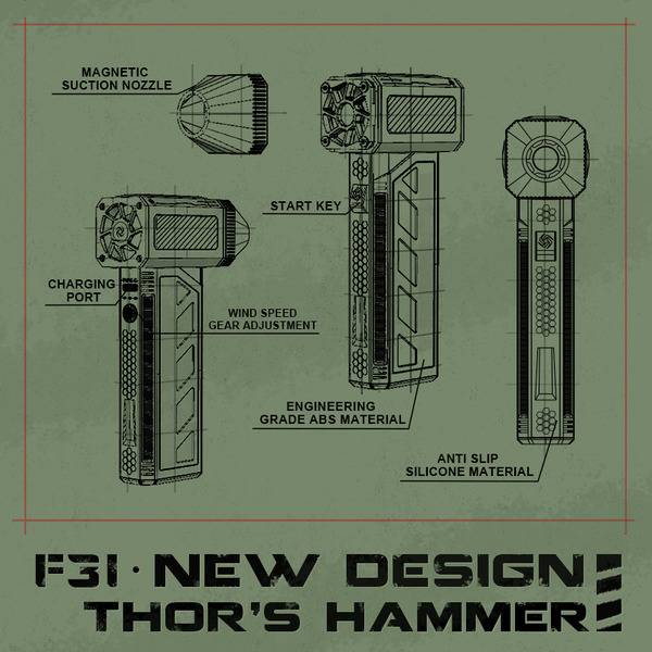 BLWR 201 Portable Turbo Air Fan Jetfan Blower - Handheld Cleaner & Hairdryer