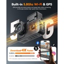 WOLFBOX X5 3 Channel 4K Dash Cam - STARVIS 2 IMX678, 4K+2.5K+1080P