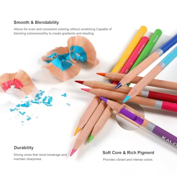 KALOUR 72 Top Grade Colored Pencil Tin Box Set - Premium Quality Pencils