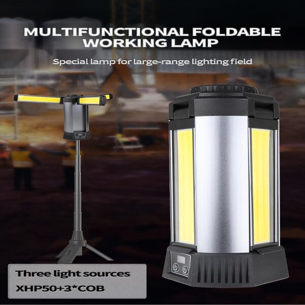 SUPERFIRE LT02 Magnetic Floodlight with Retractable Tripod - 2000 Lumens