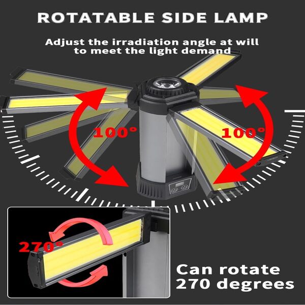 SUPERFIRE LT02 Magnetic Floodlight with Retractable Tripod - 2000 Lumens