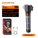 SUPERFIRE D30 Solar Rechargeable Flashlight - 310 Lumens Emergency Torch
