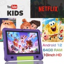 PRITOM Learning Kids Tablet 10.1" HD - 3GB RAM, 64GB Storage, WiFi - Purple