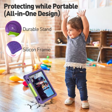 PRITOM Learning Kids Tablet 10.1" HD - 3GB RAM, 64GB Storage, WiFi - Purple