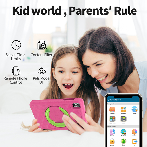 Pritom Smart Tablet for Kids 10" WiFi 4GB RAM 128GB ROM Parental Control