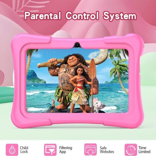 Pritom Smart Tablet for Kids 7" with WiFi 2GB RAM 32GB ROM Parental Control - Pink