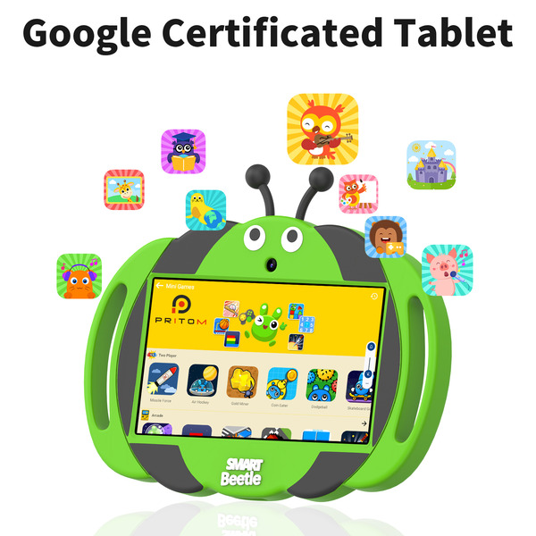 PRITOM Kids Smart Tablet 7 WiFi | 2GB RAM, 32GB Storage, Parental Controls - Green