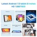 Pritom Tab 8 Pro 8GB RAM 64GB ROM Tablet 8" IPS Display - Grey