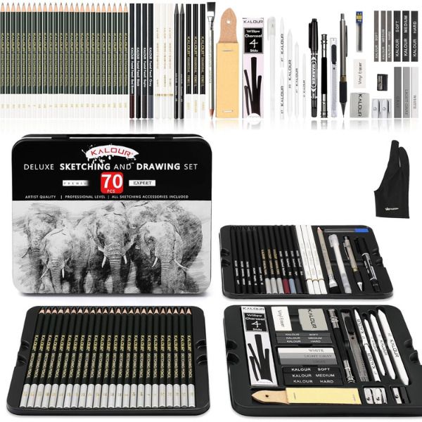 KALOUR 70 Sketch Drawing Pencils Kit